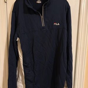 Fila Navy and Lime Green Pullover